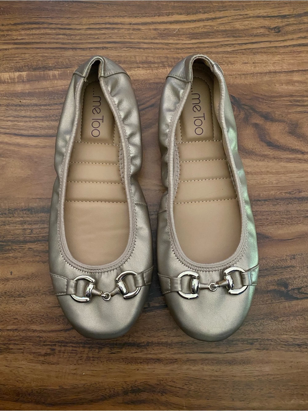 Me Too Olympia Metallic Gold Ballet Flats